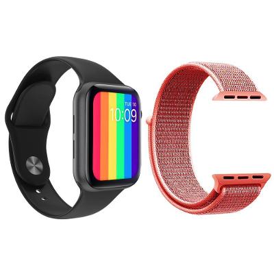 Kit 1 Smartwatch Iwo12 Lite Preto + 1 Pulseira Rosa Shock