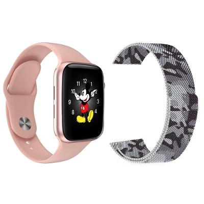Kit 1 Smartwatch Rosa + 1 Pulseira Extra Camuflada