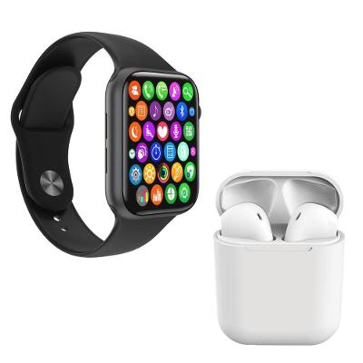 Kit 1 Smartwatch Iwo 8 Preto + 1 Fone Bluetooth I12 Branco