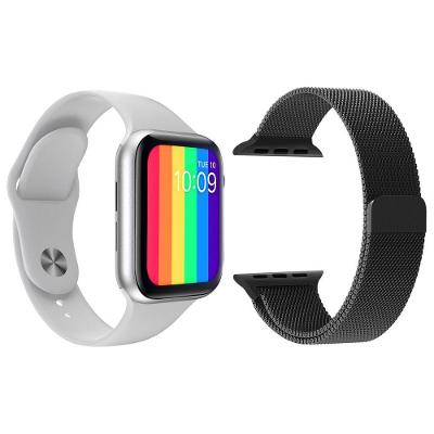 Kit 1 Smartwatch W26 Branco + 1 Pulseira Extra Preto