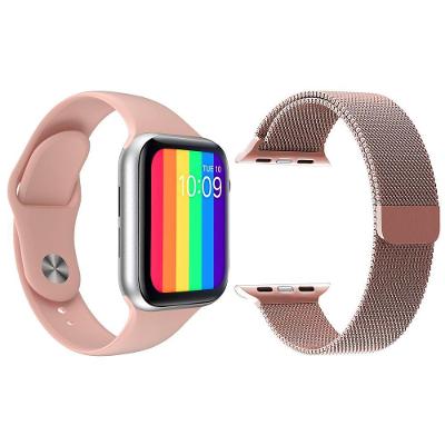 Kit 1 Smartwatch W26 Rosa + 1 Pulseira Extra Rosa