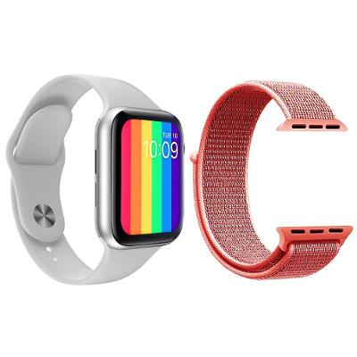 Kit 1 Smartwatch W26 Branco + 1 Pulseira Rosa Shock