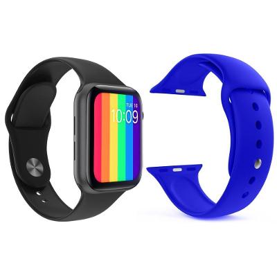 Kit 1 Smartwatch W26 Preto + 1 Pulseira Azul Escuro