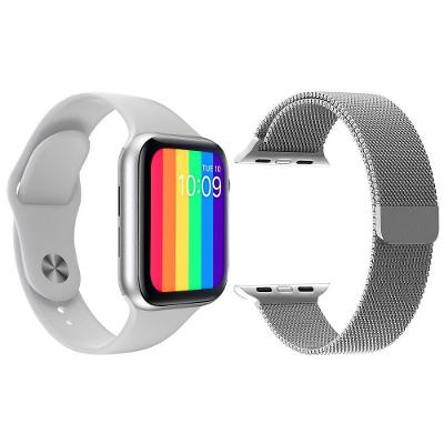 Kit 1 Smartwatch W26 Branco + 1 Pulseira Extra Prata