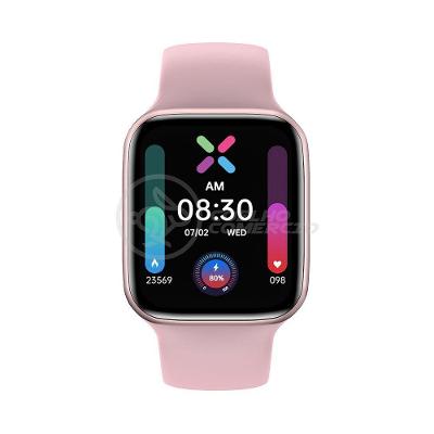 Smartwatch Hw22 Rosa Troca Pulseira Android Ios Cardíaco