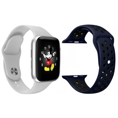Kit 1 Smartwatch Branco + 1 Extra Pulseira Azul E Preto