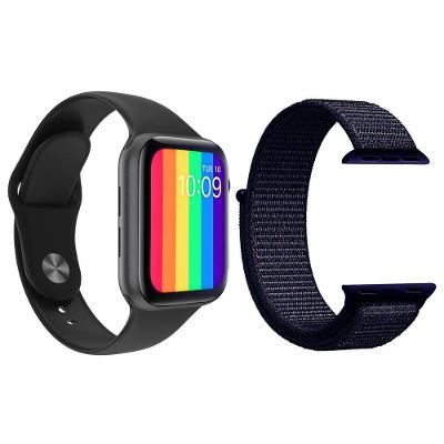Kit 1 Smartwatch Iwo12 Preto + 1 Pulseira Azul Meia Noite