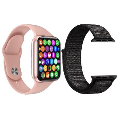 Kit 1 Relógio Smartwatch S Rosa + 1 Pulseira Nylon Preto