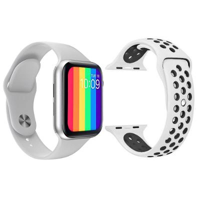 Kit 1 Smartwatch Branco + 1 Pulseira Extra Branco E Preto