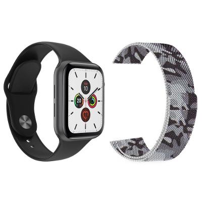 Kit 1 Smartwatch T500 Iwo Max Preto + 1 Pulseira Camuflada