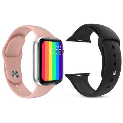 Kit 1 Smartwatch W26 Tela Infinita Rosa + 1 Pulseira Preto