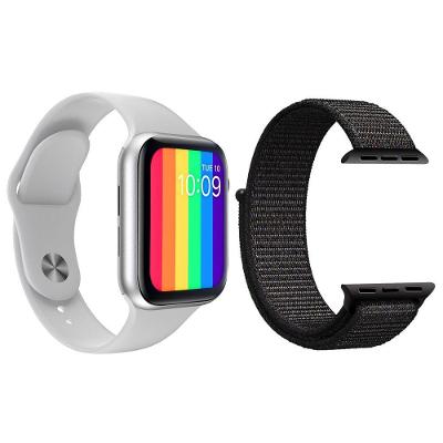 Kit 1 Relógio Smartwatch Iwo12 Branco + 1 Pulseira Preto