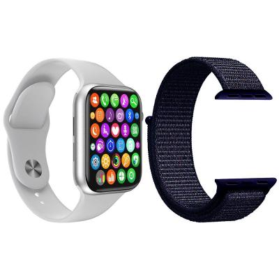 Kit 1 Smartwatch W34 S Branco + 1 Pulseira Azul Meia Noite