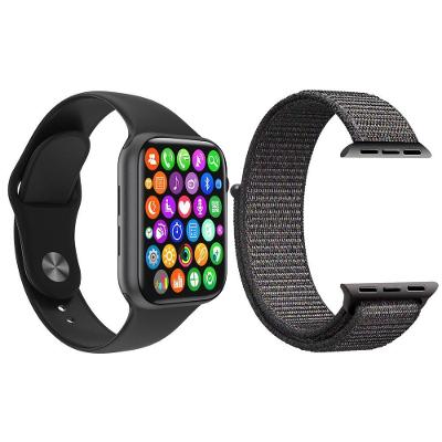 Kit 1 Smartwatch Preto + 1 Pulseira Extra Nylon Cinza