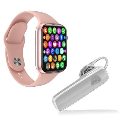 Kit 1 Smartwatch Rosa Pulseira + Fone Estéreo Branco