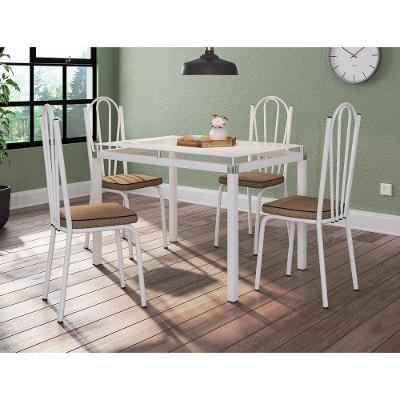 Conjunto De Mesa 6 Cadeiras Vidro Preto Fosco