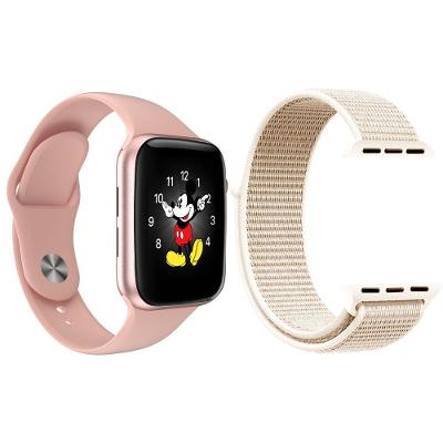 Kit 1 Smartwatch Rosa + 1 Pulseira Extra Nylon Rosa Vintage