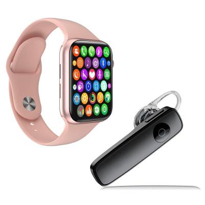 Kit 1 Smartwatch Rosa Pulseira + Fone Estéreo Preto