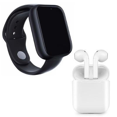 Kit 1 Relógio Smartwatch Z6 Preto + 1 Fone I9s Tws Branco