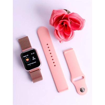 Kit Relógio Smartwatch Rose + 2 Pulseiras + Fone Bluetooth