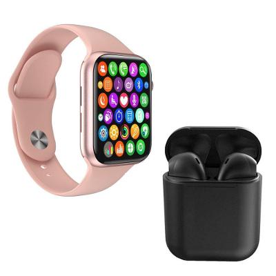 Kit 1 Relógio Smartwatch Rosa +1 Fone Bluetooth Inpods Preto