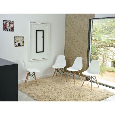 Kit Mesa Dobrável Retrátil 120x75 Branca + 4 Cadeiras Charles Eames Branca