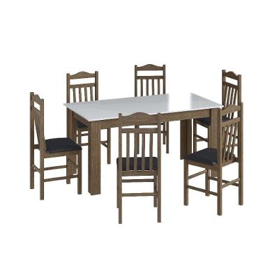 Conj Mesa Jantar 4 Cad Assento Estofado Ameixa Negra/Preto