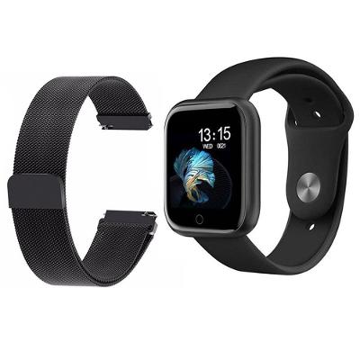 Kit 1 Relógio Smartwatch Preto Android Ios +1 Pulseira Preto