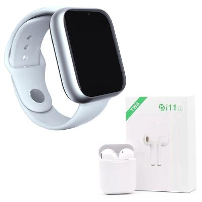 Kit 1 Relógio Smartwatch Z6 Branco + 1 Fone I11 Tws Branco