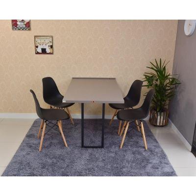 Conjunto Mesa Dobrável Retrátil 120x75 Volpi e 4 Cadeiras Eiffel Preta