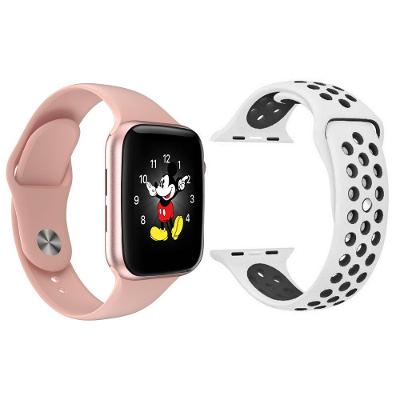 Kit 1 Relógio Smartwatch Ld5 Rosa +1 Pulseira Branco E Preto