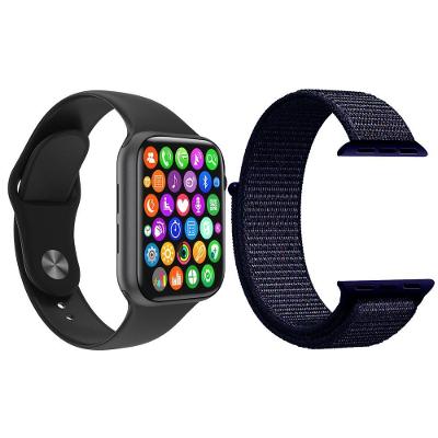Kit 1 Relógio Smartwatch Iwo9 Lite Preto + 1 Pulseira Azul