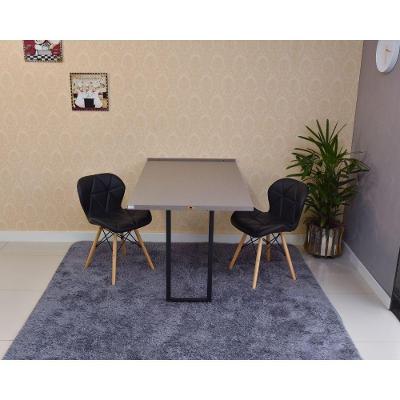 Conjunto Mesa Dobrável Retrátil 120x75 Volpi e 2 Cadeiras Slim Preta