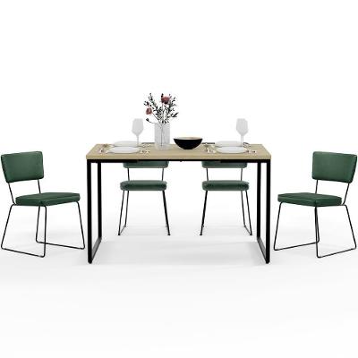 Mesa De Jantar 136cm Com 4 Cadeiras Verde Musgo