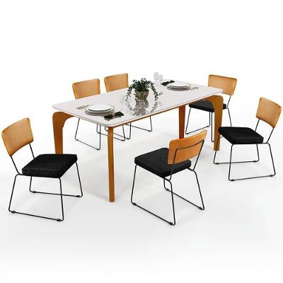 Mesa Capri 160cm Off White Com 6 Cadeiras B05 WhiChumbo