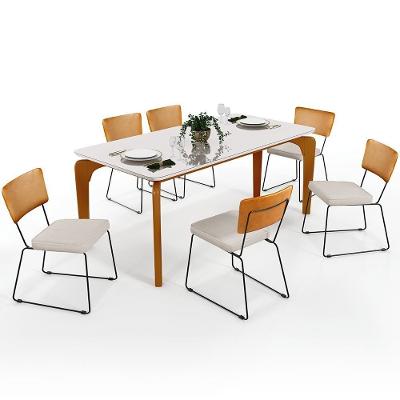 Mesa De Jantar Capri 160cm Off White Com 6 Cadeiras WhiCru