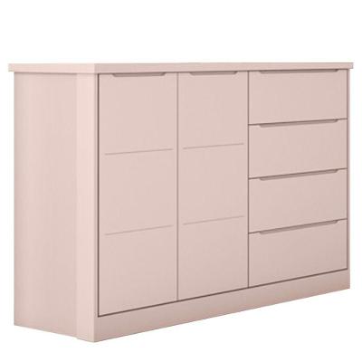 Cômoda Infantil 2 Portas 4 Gavetas Lua P04 Rose - Mpozenato