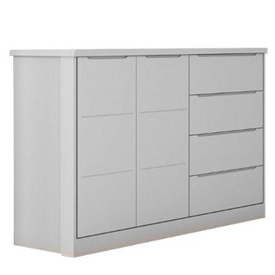 Cômoda Infantil 2 Portas 4 Gavetas Lua P04 Cinza - Mpozenato