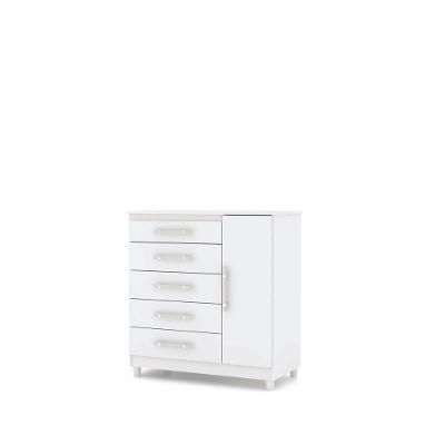 Cômoda Sapateira Infantil 1 Porta 5 Gavetas Branco