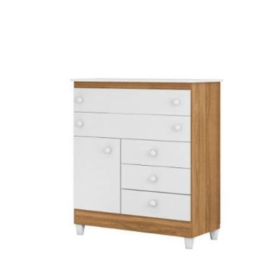 Cômoda Infantil Adhara Com 5 Gavetas E 1 Porta Para Quarto