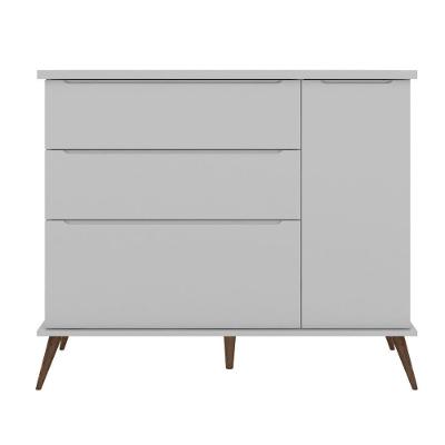 Cômoda Infantil Com 1 Portas E 3 Gavetas Melinda Cor Cinza Phoenix Baby
