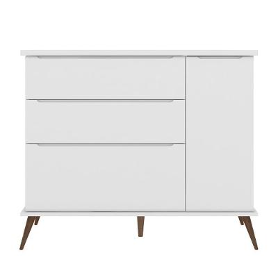 Cômoda Infantil Com 1 Portas E 3 Gavetas Melinda Cor Branco Phoenix Baby