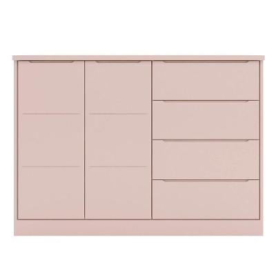 Cômoda Infantil Com 2 Portas E 4 Gavetas Pérola Cor Rose Phoenix Baby