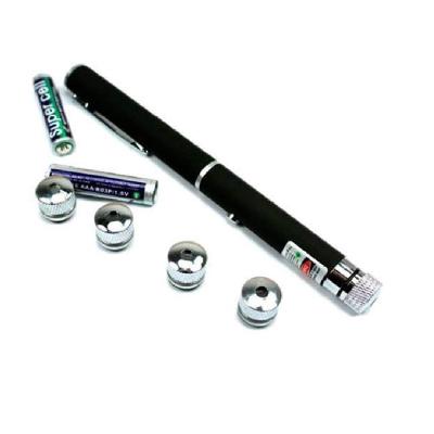 Caneta Laser Verde Pointer 5000mw com 5 Ponteiras de Efeitos