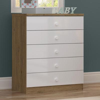 Cômoda Infantil 05 Gavetas Pique Esconde Com Branco