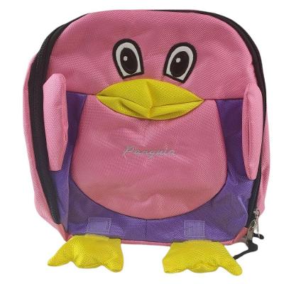 Mochila Infantil Escolar De Bichinho Pinguim, Animais Rosa