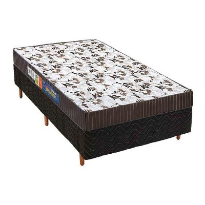Cama Box Solteiro: Colchão Espuma Polar D33 Pérola + Base Crc Fantasy Black(88x188)