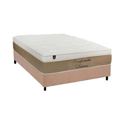 Cama Box Casal: Colchão Molas MasterPocket Ensacadas Luckspuma   Comfortable Dream + Base CRC Suede Clean(138x188)