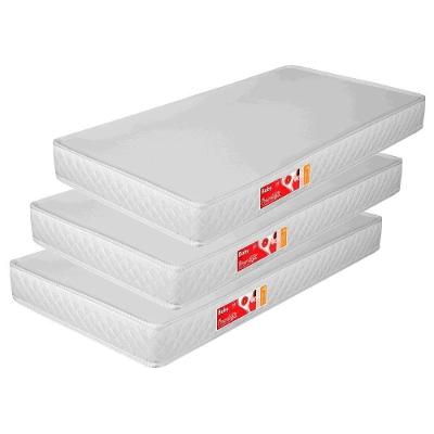 Kit 3 Colchões Liso Para Berço 130x70x10 Cm D18 Branco