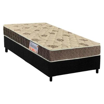 Cama Box Solteiro: Colchão Espuma Orthoflex D33/EP Anatômico Matera + Base CRC Suede Black(88x188)